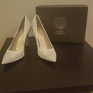 Vince Camuto Caila Ivory Lazer-cut Pumps