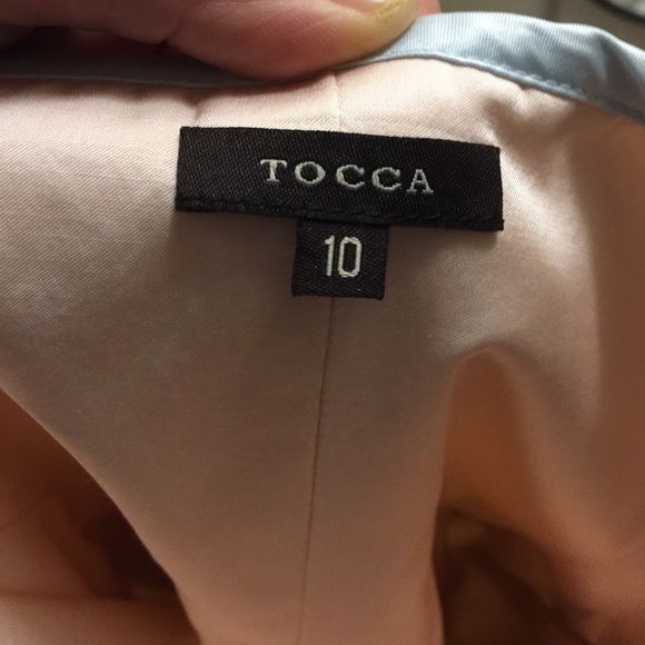 Tocca strapless dress with tie sash. - Picture 4 of 6