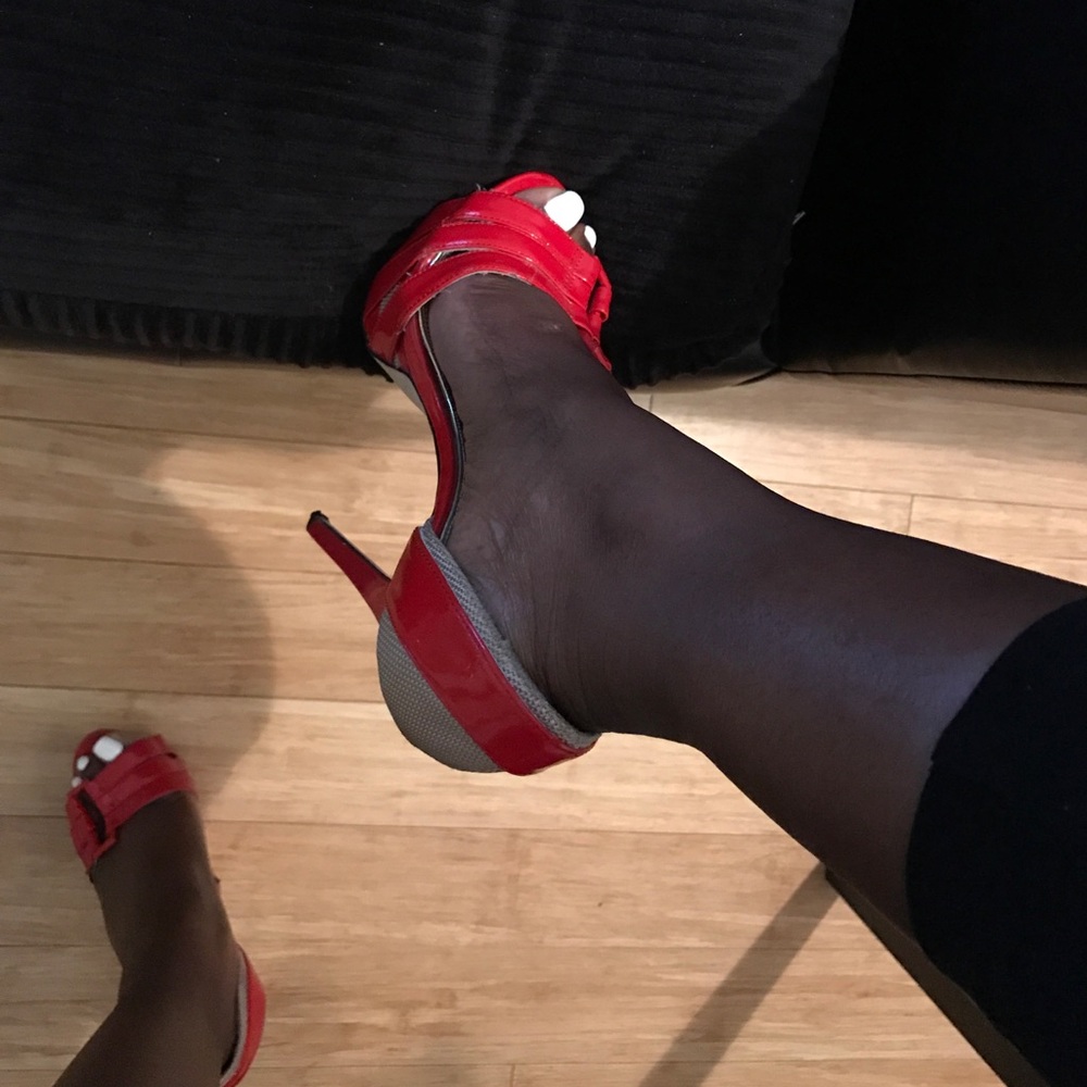 Red Bebe heels