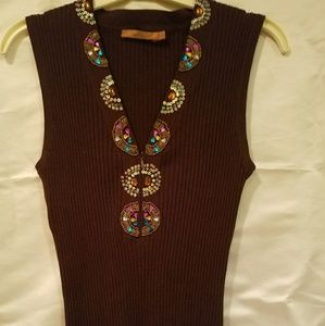 Bellini Sleeveless Ribbed Knit Sweater Sz..L