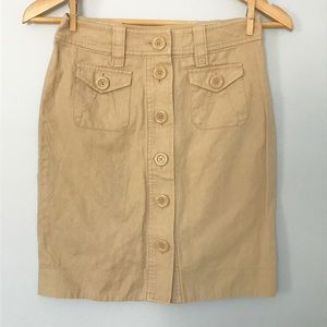 Banana Republic Khaki Linen Cargo Skirt