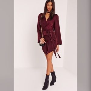 Missguided burgundy kimono dress