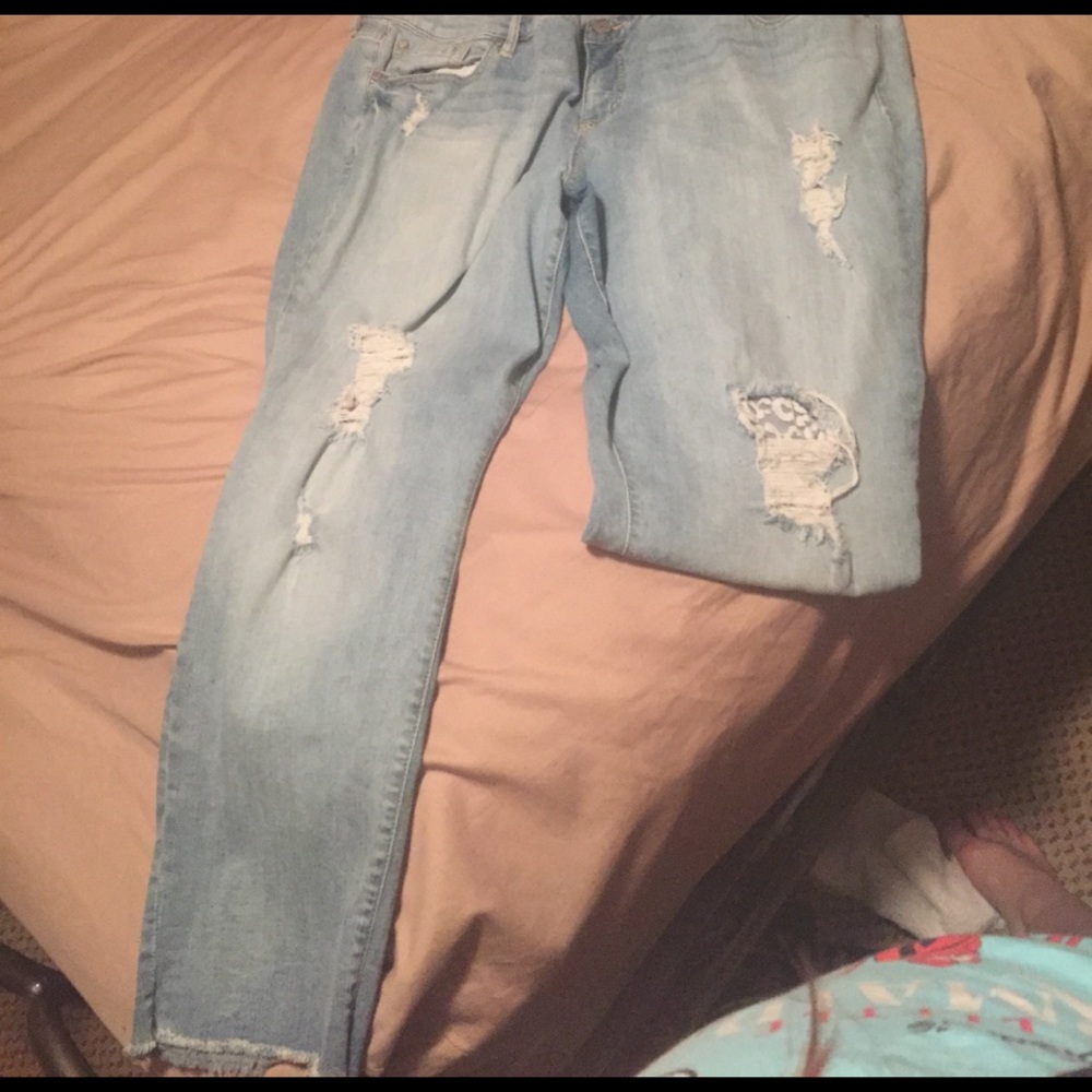 Torrid Boyfriend Jeans with mesh leopard print