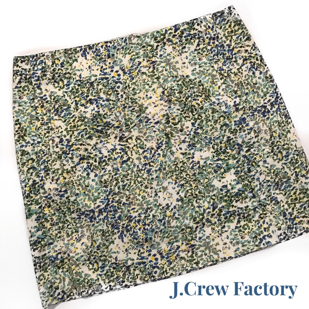J. Crew Factory "Floral Watercolor" Mini Skirt