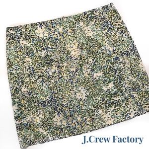 J. Crew Factory "Floral Watercolor" Mini Skirt