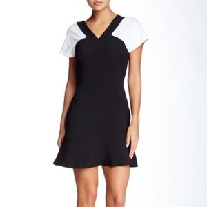 NWT Sandro Regal V-neck Dress Black
