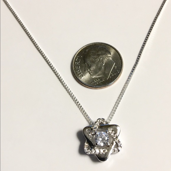 Star of David 925 Silver Crystal Pendent Necklace - Picture 3 of 6