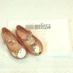 Beauty and the Beast rose gold Mini Melissa shoes