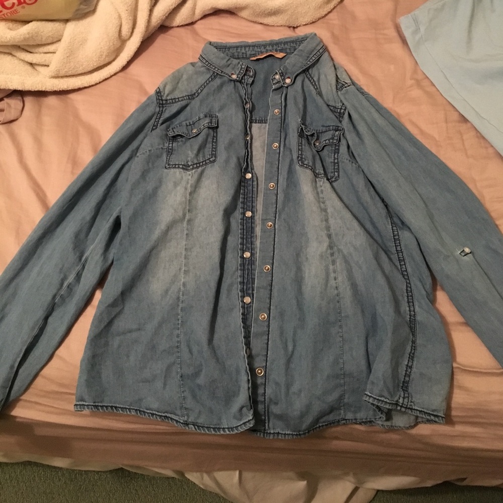 Denim button down