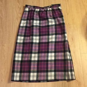 Pendleton Purple and Black Plaid Wool Skirt