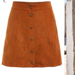Faux suede mini skirt!