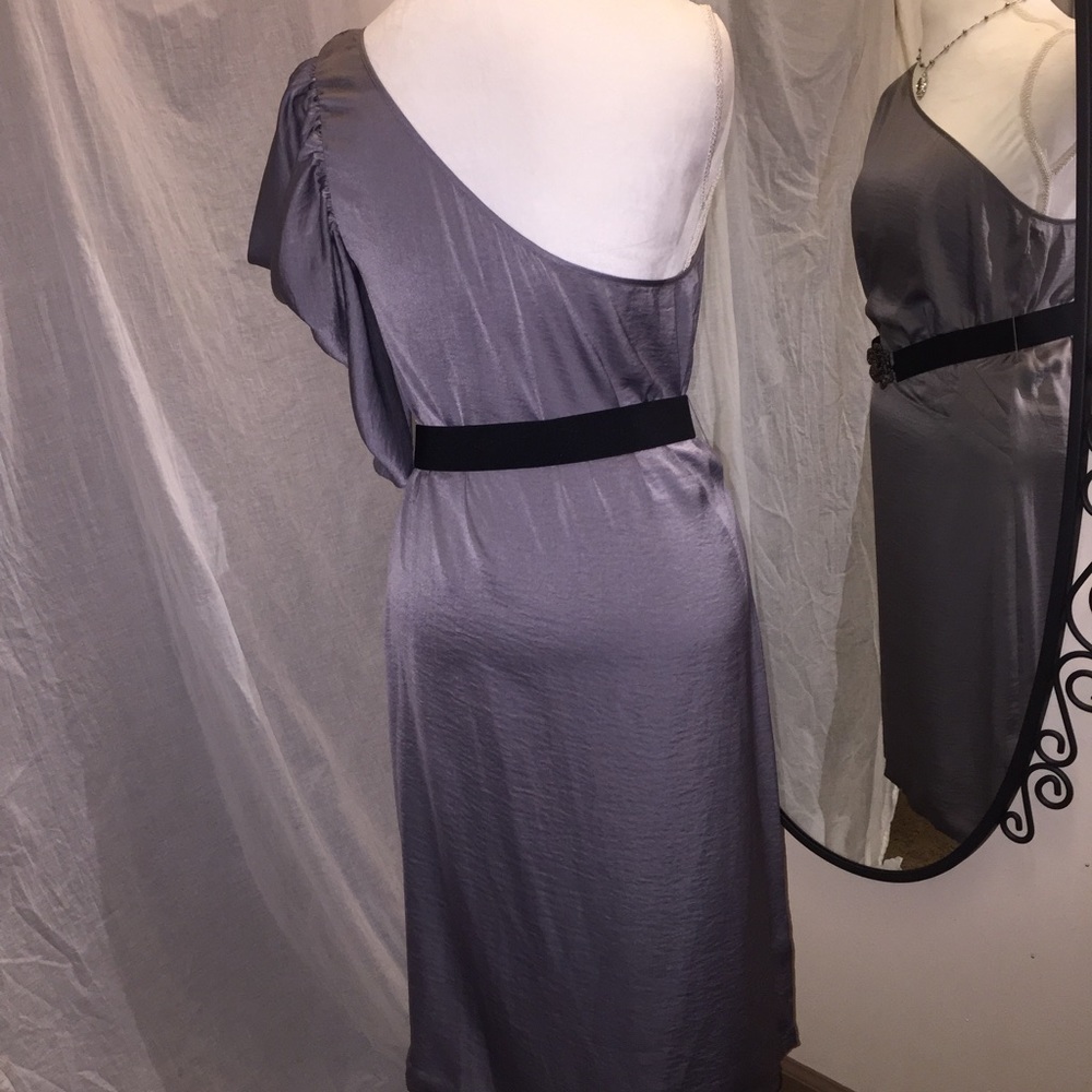 BCBGMaxazria silk one shoulder dress. - Picture 2 of 7