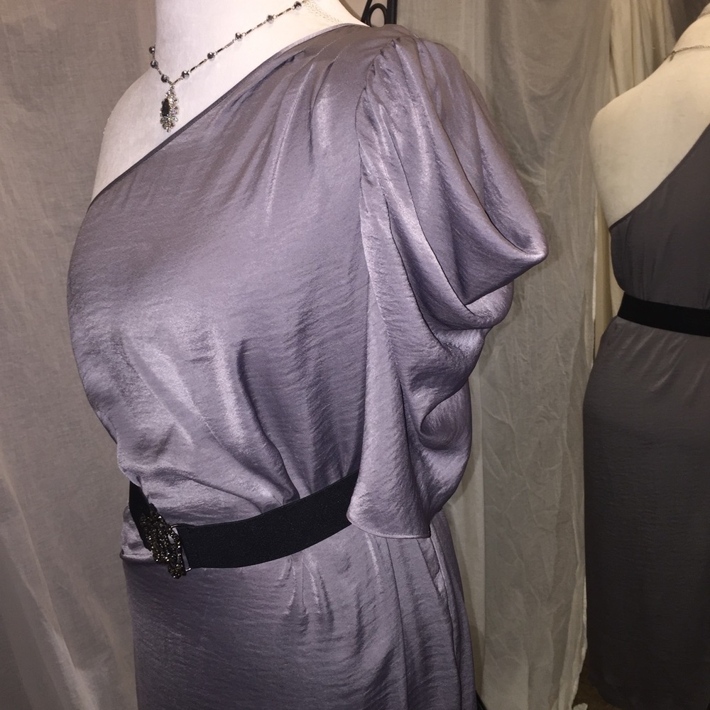 BCBGMaxazria silk one shoulder dress. - Picture 3 of 7