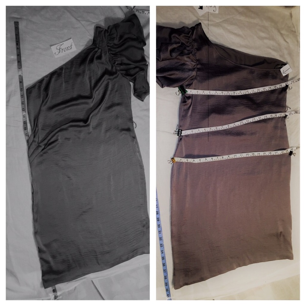 BCBGMaxazria silk one shoulder dress. - Picture 6 of 7
