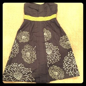 Anthropologie strapless dress, sweetheart neckline