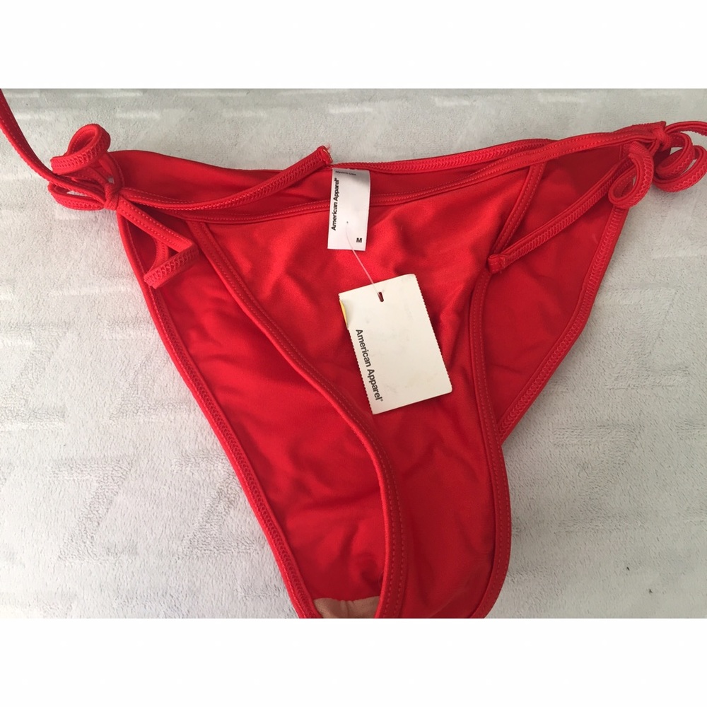 NWT American Apparel Red Side Tie Bikini Bottom