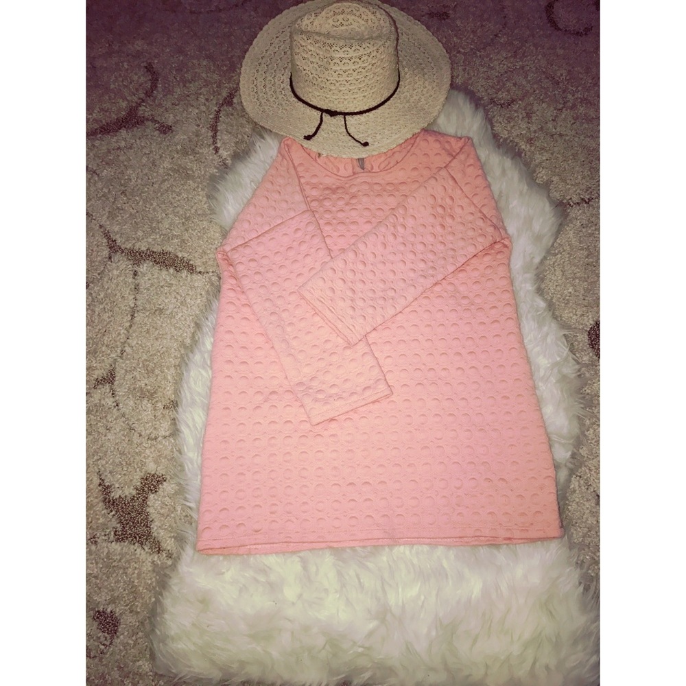 Embossed sweater dress.3/4 sleeve - Picture 3 of 3