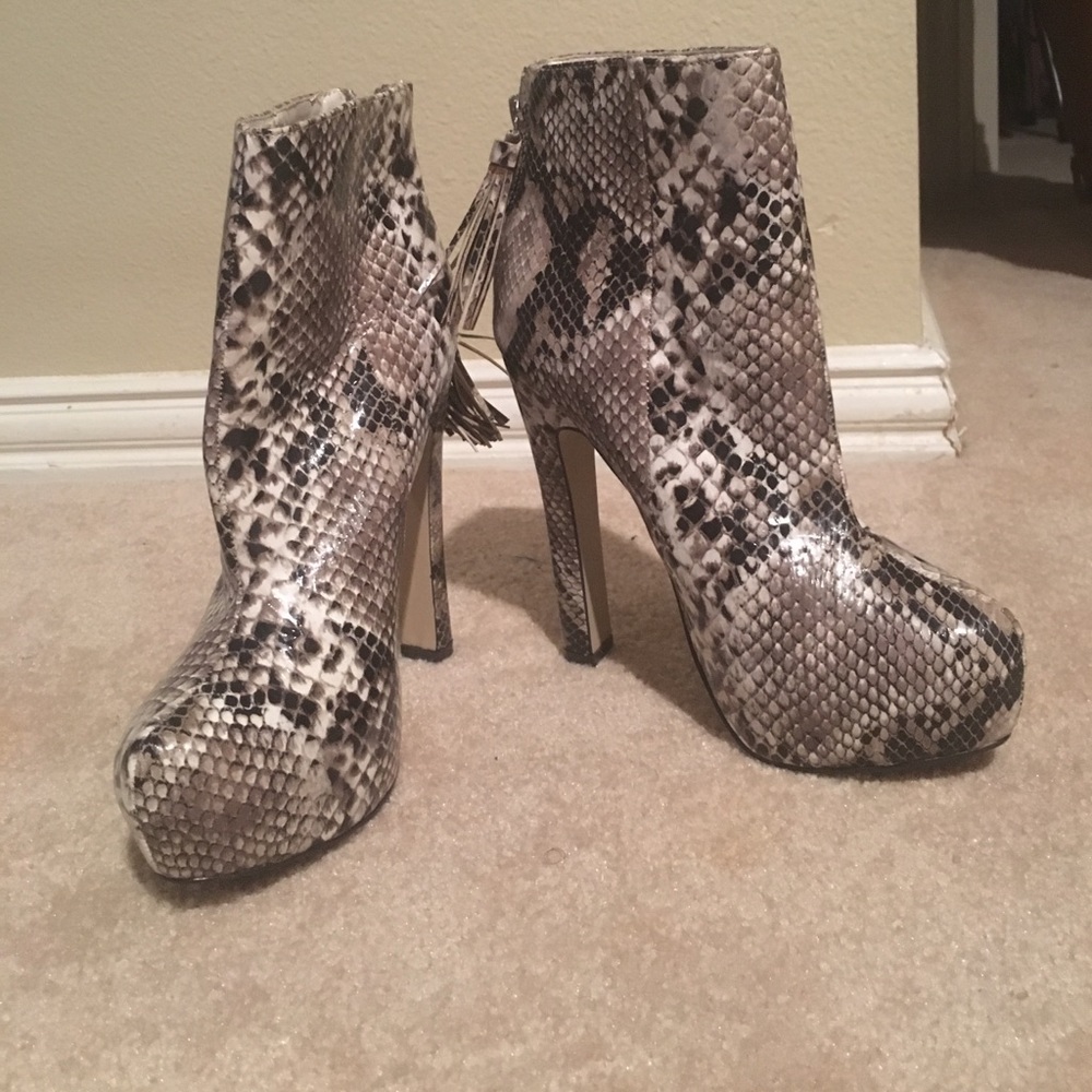 Snake skin booties