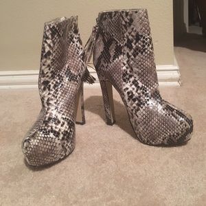 Snake skin booties