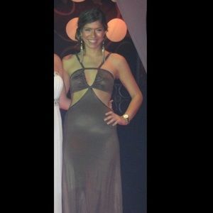 bebe maxi cut out dress