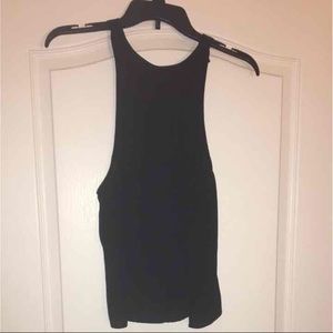 Black Sleeveless Halter Blouse.