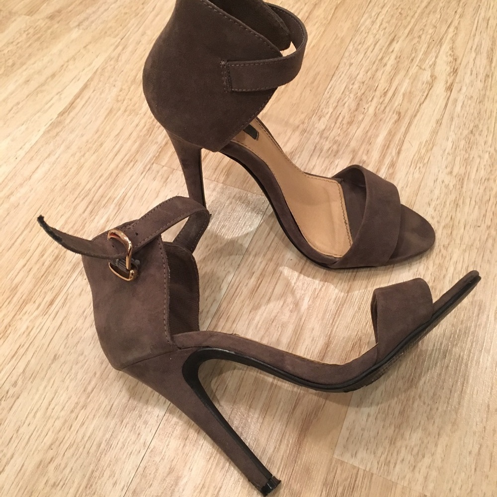 Gray Suede Heels