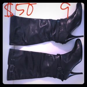 Cole Haan here's black leather boots