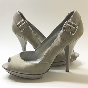 Grey leather/suede Guess stilettos
