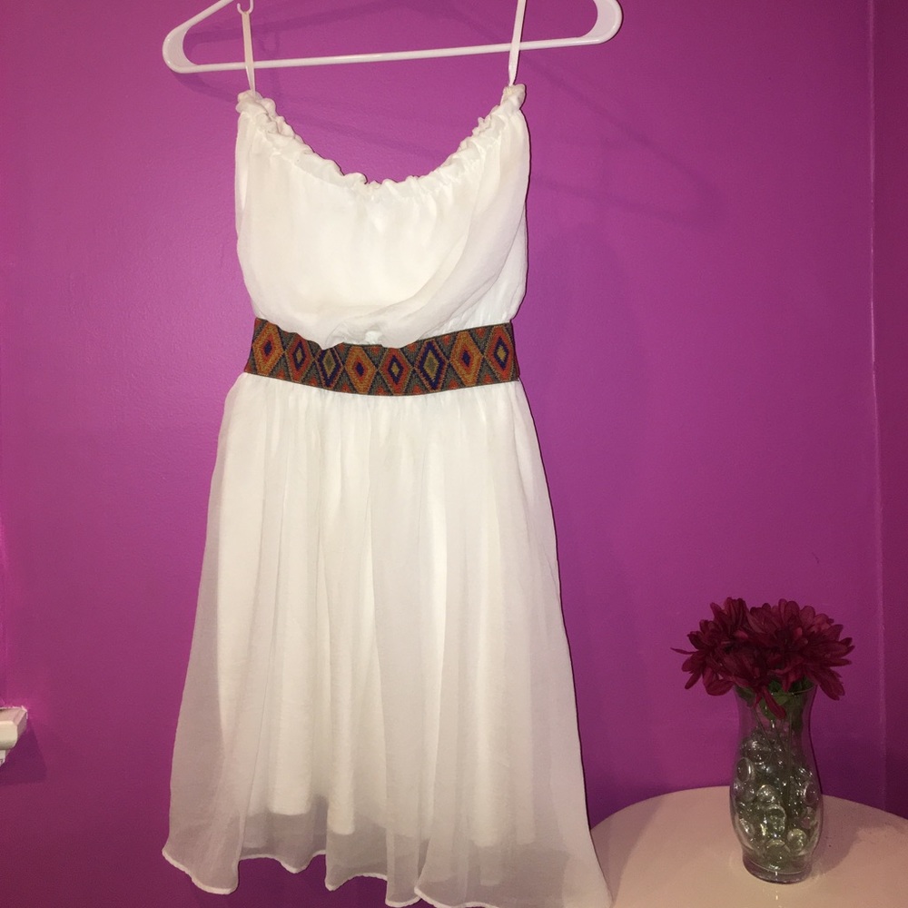 white flowy dress