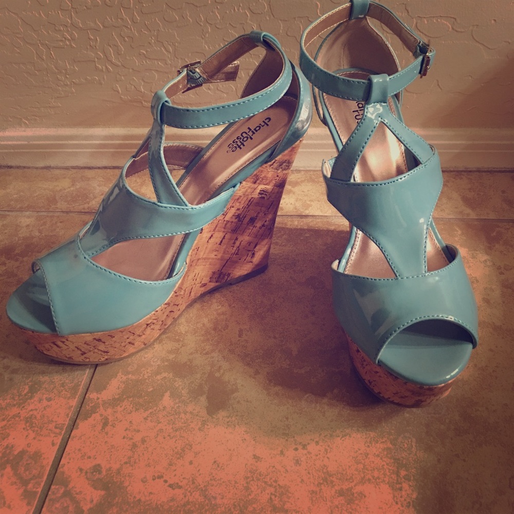 Aqua wedges 5 1/2 inch brand new