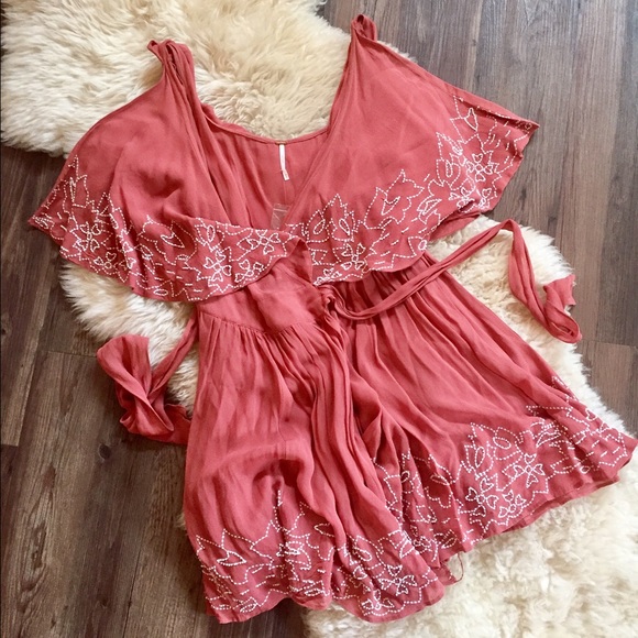 Free People Dresses & Skirts - Free people beaded wrap dress