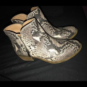 Lucky brand snakeskin booties