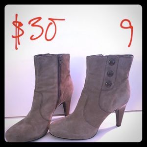 Franco sarto taupe suede ankle boots