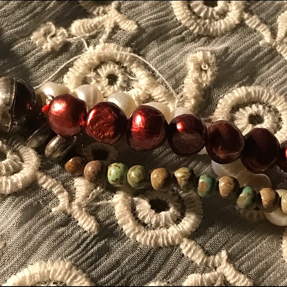 Turquoise, Pearl, Navajo Sterling-Bead Necklace - Picture 7 of 8