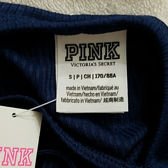 PINK VS CAGE BACK RIBBED navy bodysuit - Picture 3 of 4