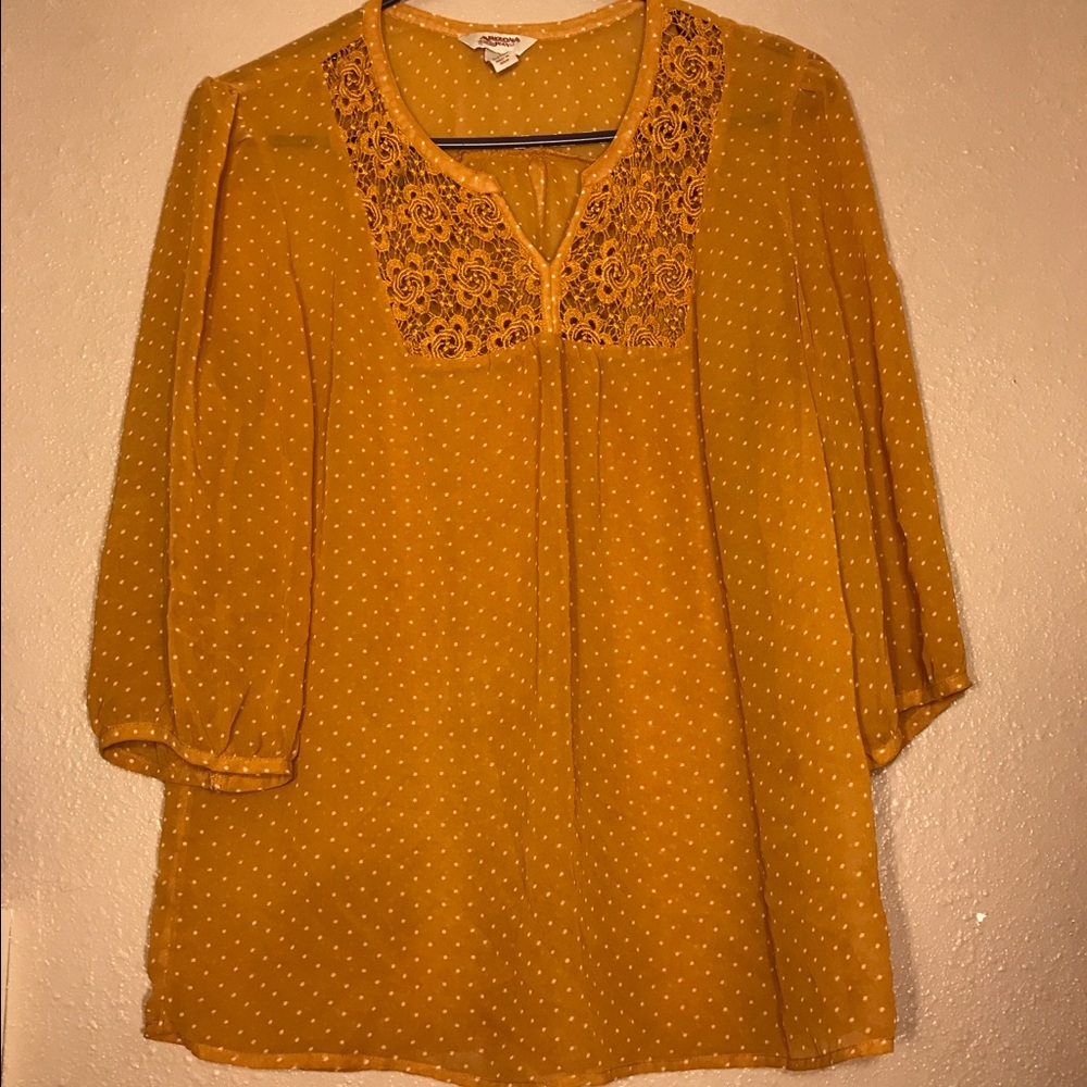 *SOLD* on Mercari flowy polka dotted blouse