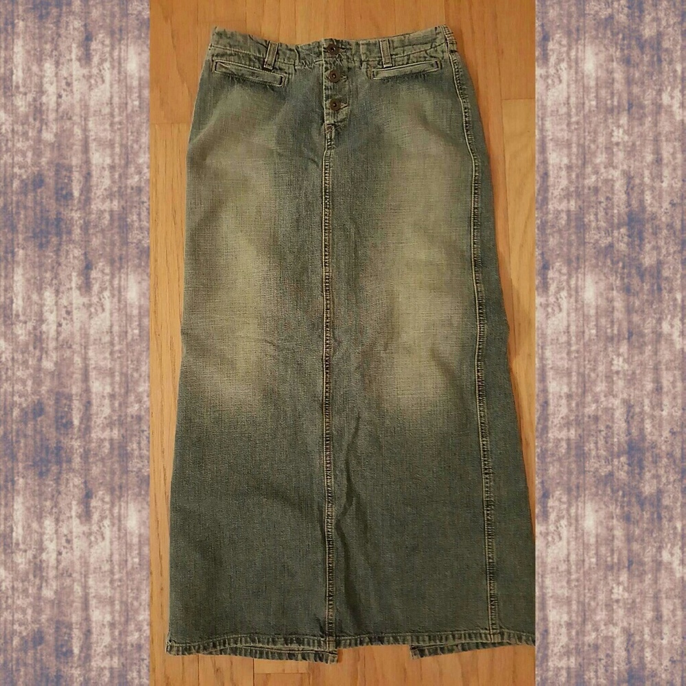 Long lucky brand jean skirt