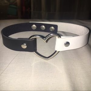 Faux Leather Heart Choker