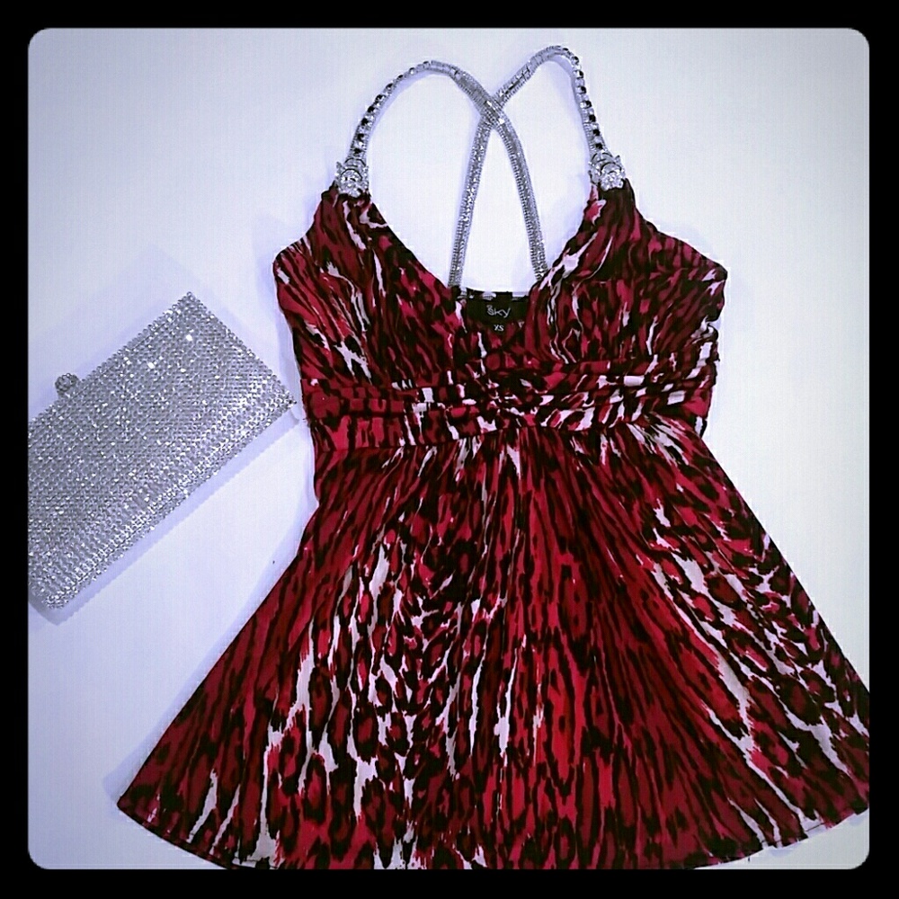 Sky shirt with Jaguar head crystal straps