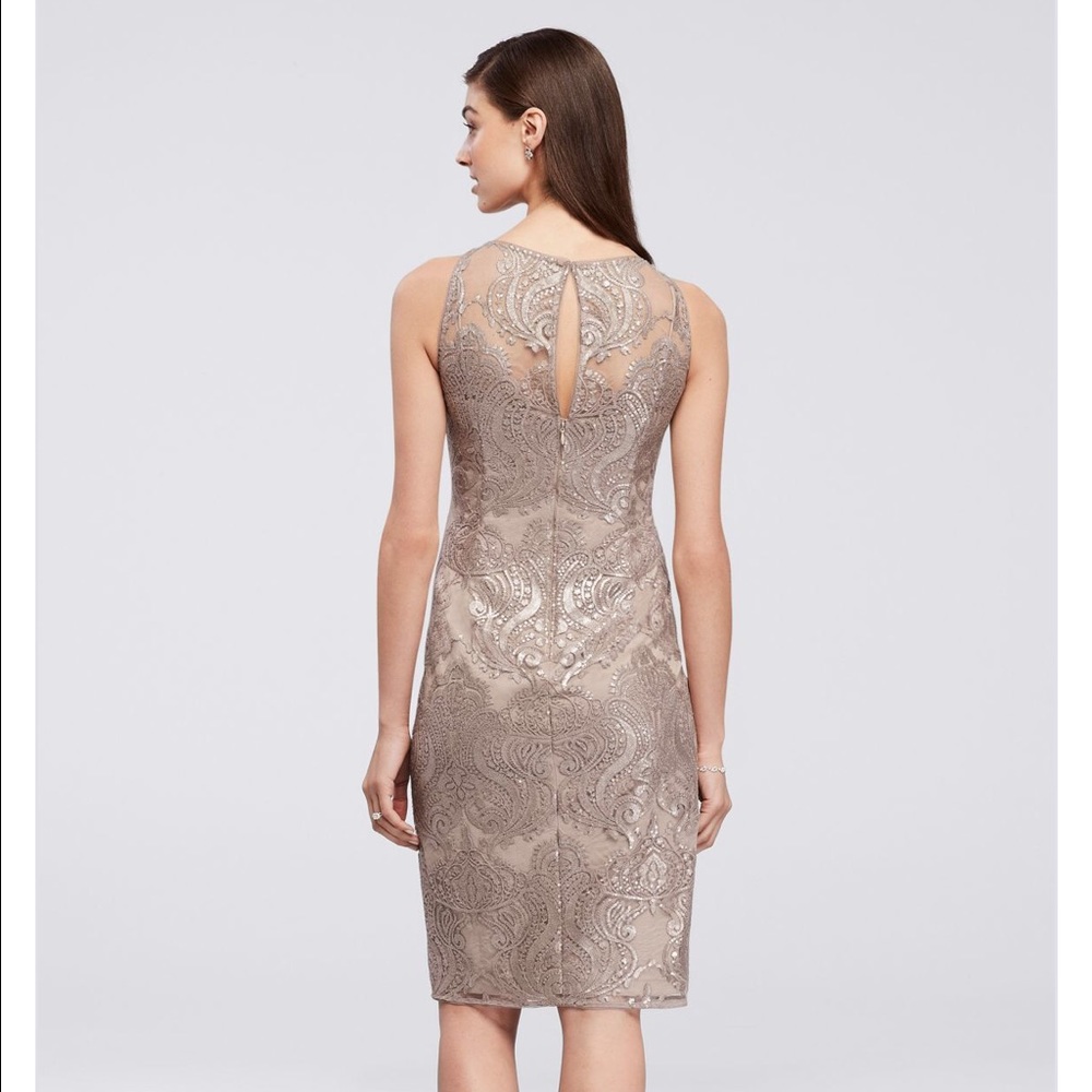 💜 Adrianne Papell baroque lace sequin dress - Picture 2 of 5