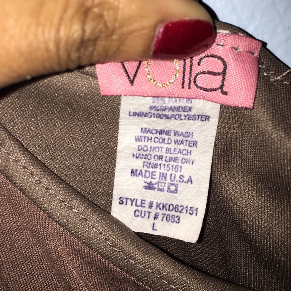 Brown strapless dress - Picture 4 of 5