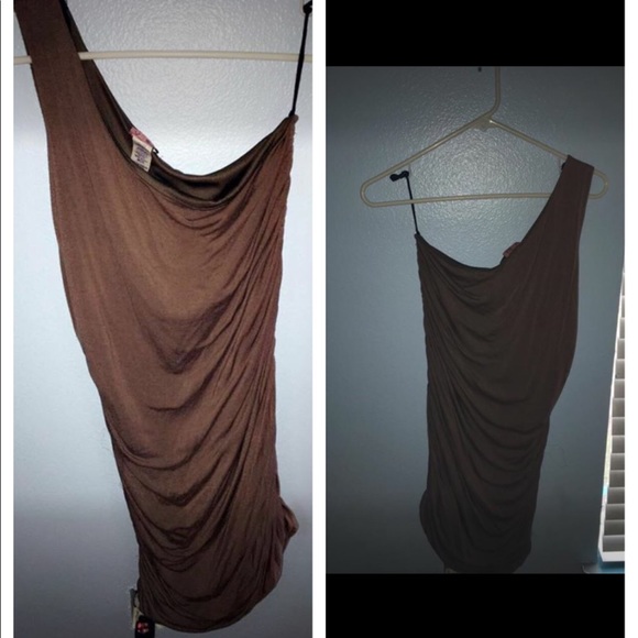 Brown strapless dress - Picture 2 of 5