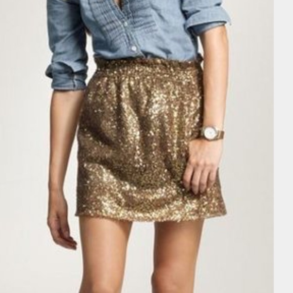 Sequin gold mini skirt