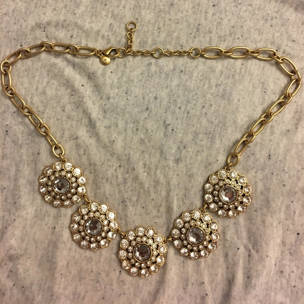 NEW J. Crew Crystal Layered Circle Necklace