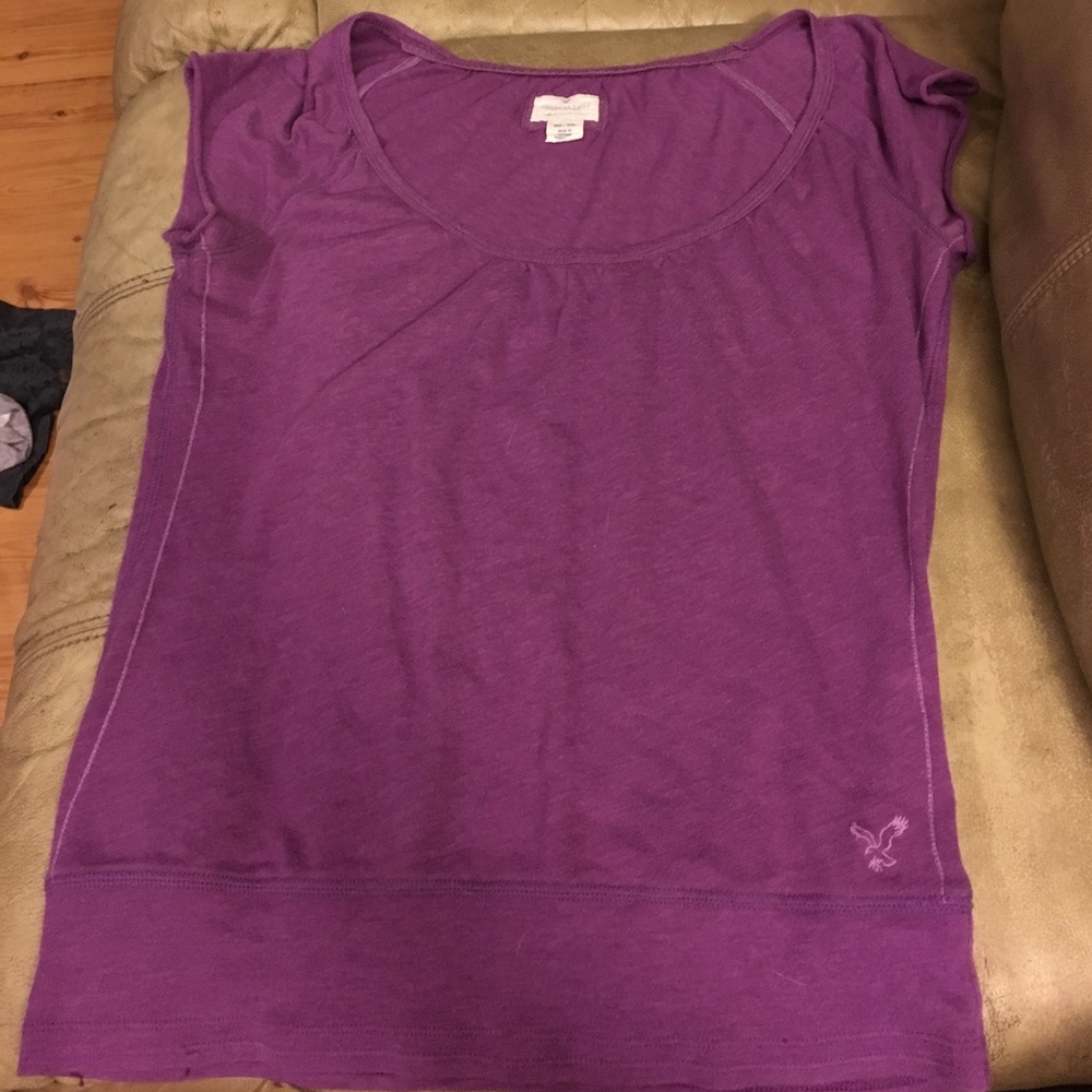 Purple cap sleeved top