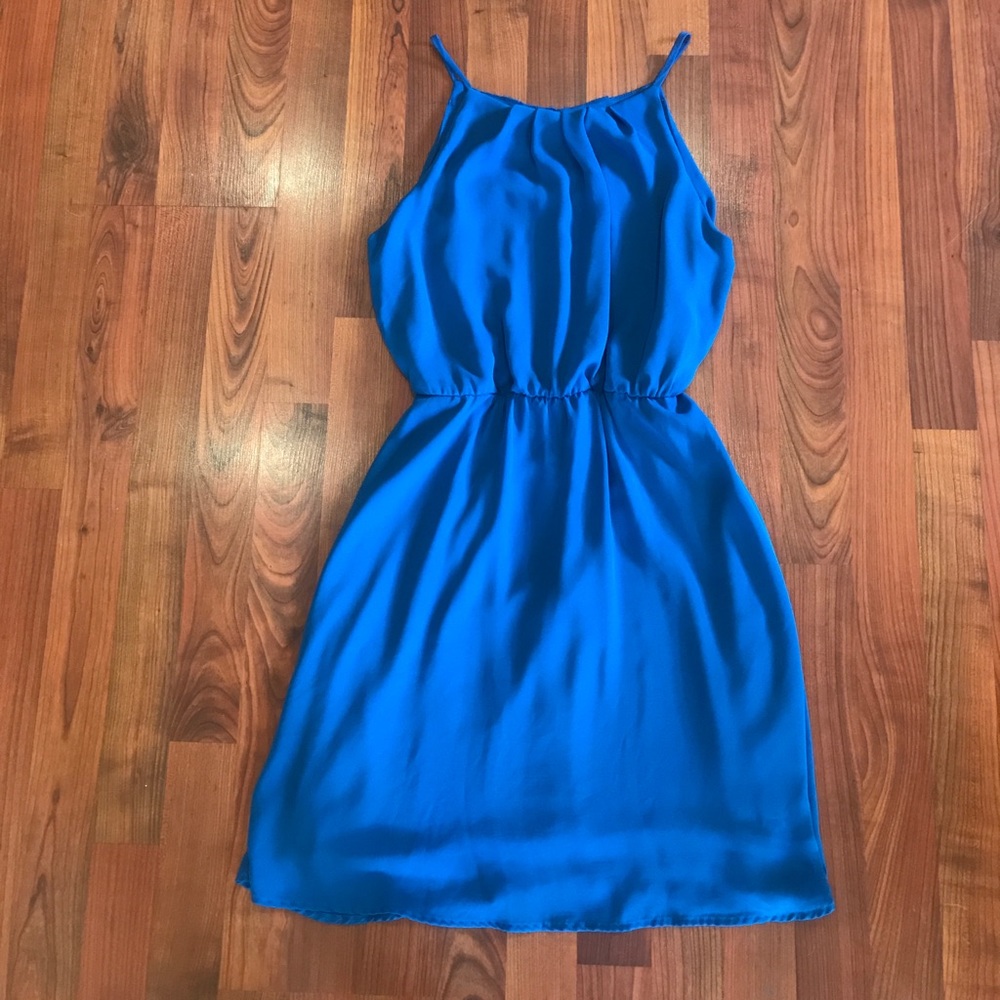 Blue spaghetti strap dress
