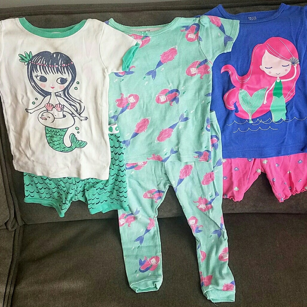 3 PACK MERMAID PJs 2T