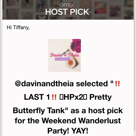 🆑‼️LAST 1‼️ 🎉HPx3🎉 Pretty Butterfly Tank - Picture 5 of 5