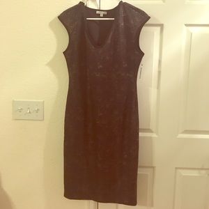 Black and Brown Faux Snakeskin Dress