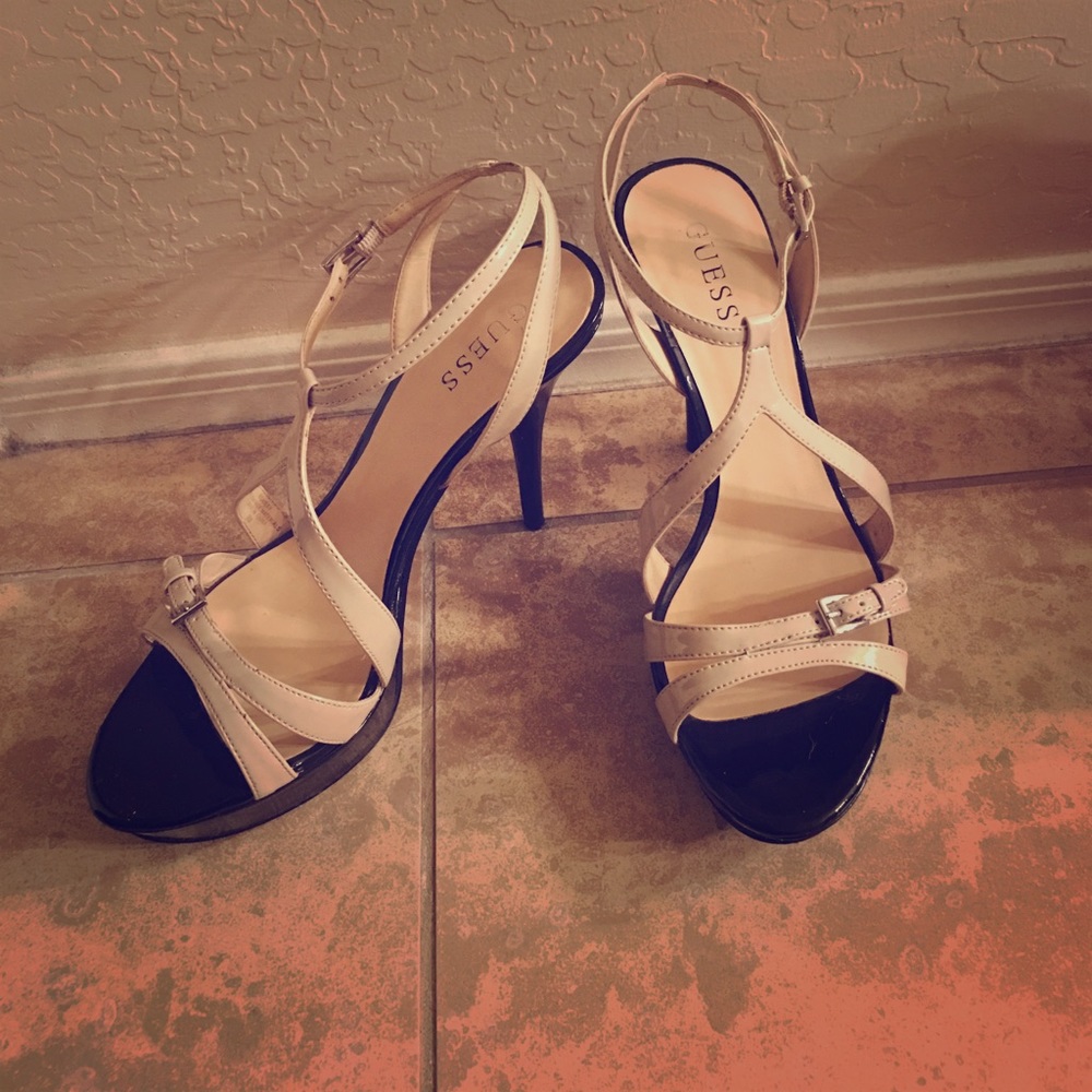 Guess cream 5 1/2 inch heels